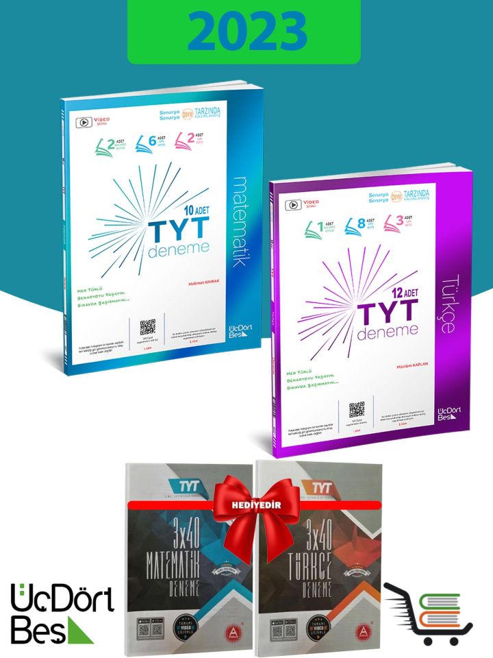 345-2023 Model-TYT Türkçe-Matematik Deneme Seti Çıkmış Sorular Denemeleri Hediyeli