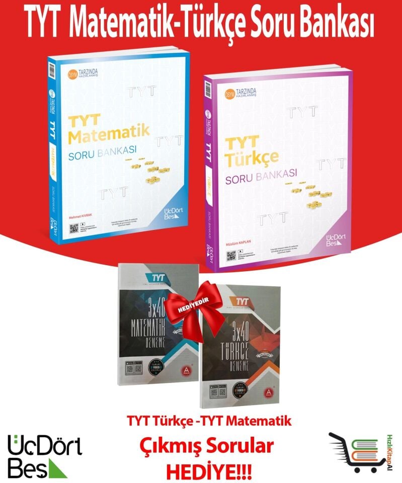 345 Güncel Model TYT Matematik-Türkçe Soru Bankası + Çıkmış Sorular Hediyeli