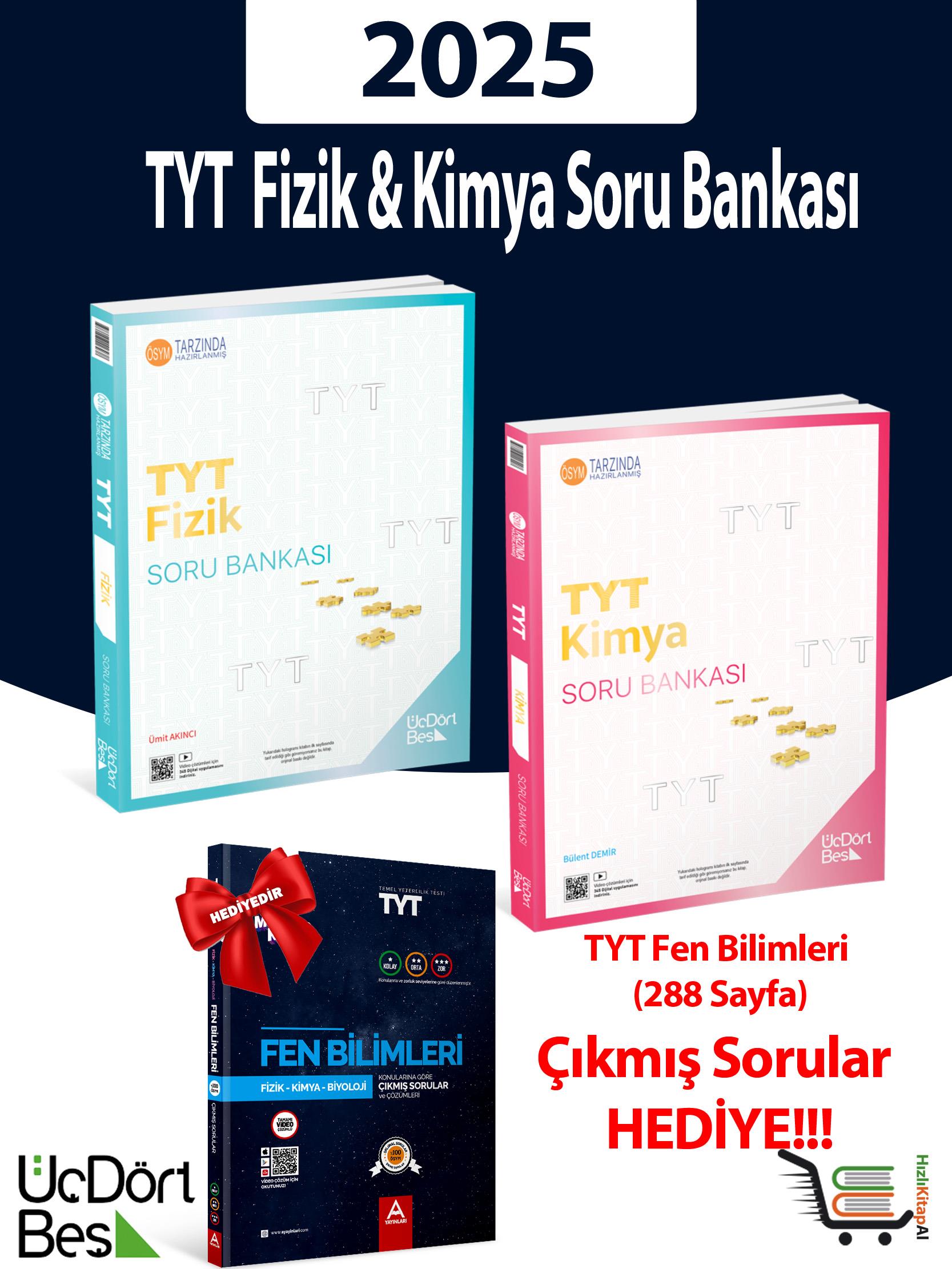 345-2025 Model TYT Fizik-Kimya Soru Bankası Çıkmış Sorular Hediyeli!