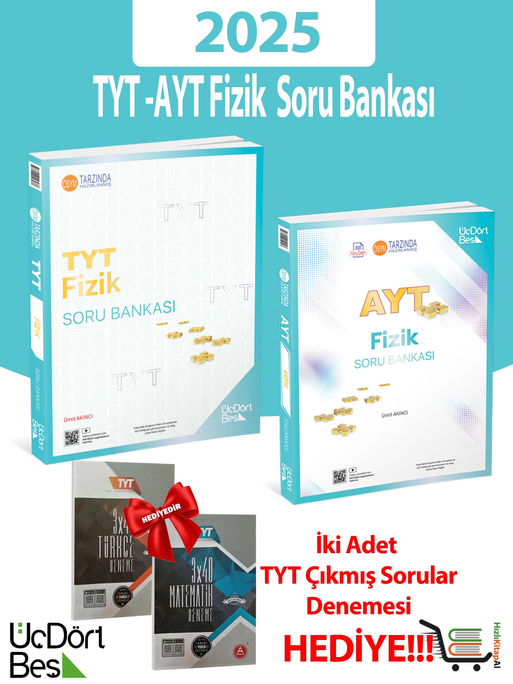 345-2025 Model TYT-AYT Fizik Soru Bankası İki Adet Çıkmış Soru Denemesi Hediyeli!
