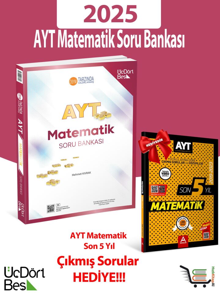 345-2025 Model AYT Matematik Soru Bankası Çıkmış Sorular Hediyeli!