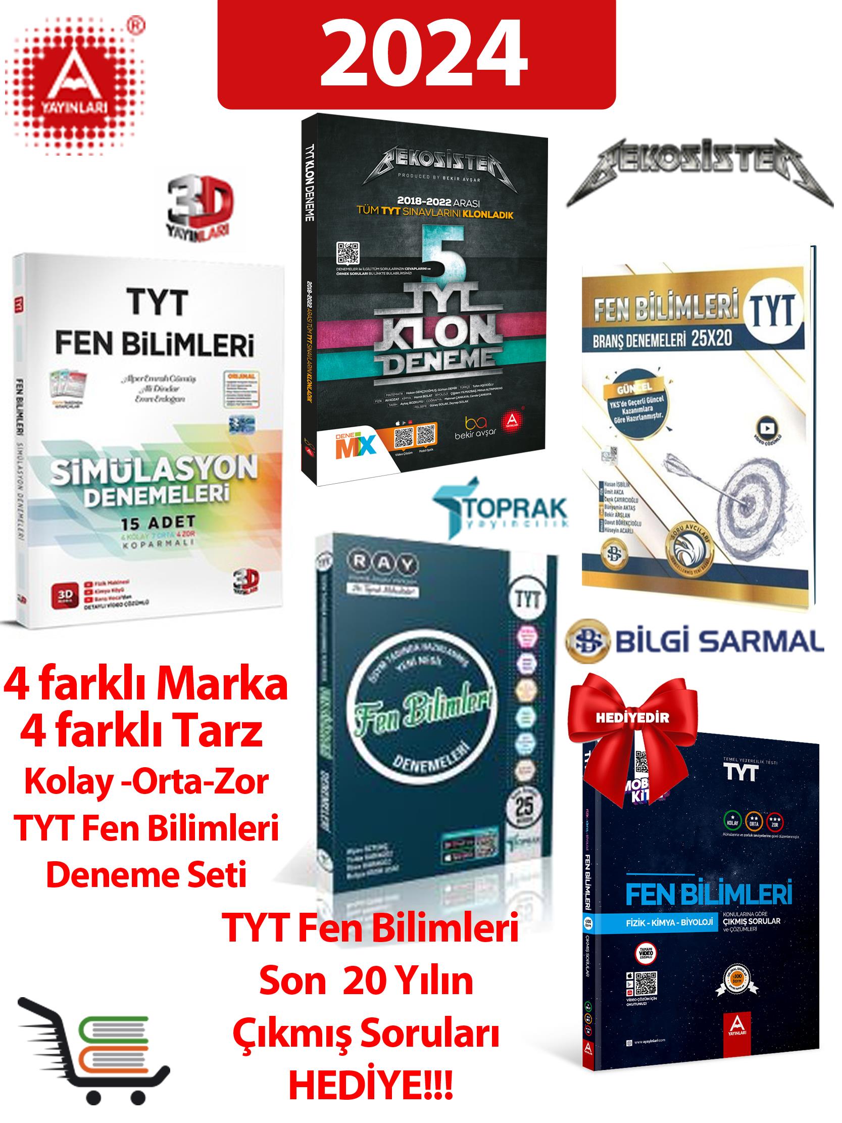 TYT Fen Bilimleri Deneme Seti Kolay-Orta-Zor TYT Fen Bilimleri Çıkmış Sorular Hediyeli!
