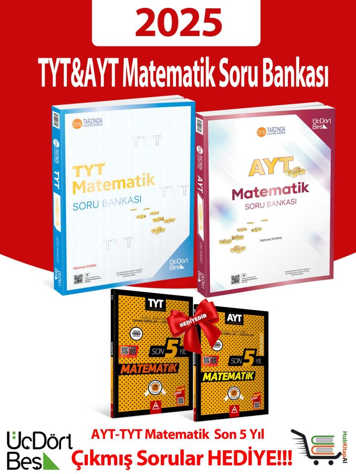 345-2025 Model TYT-AYT Matematik Soru Bankası Çıkmış Sorular Hediyeli!