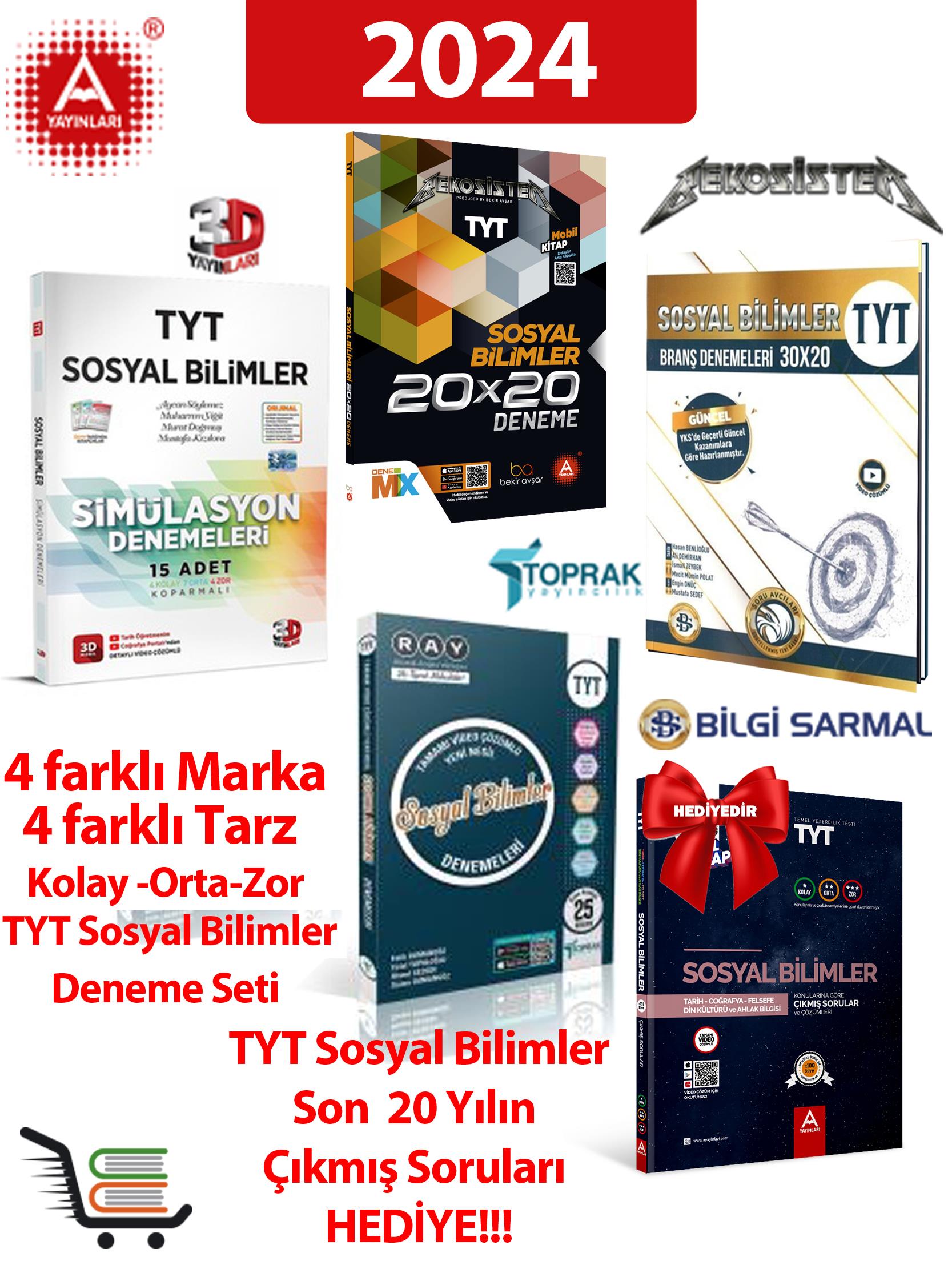 TYT Sosyal Bilimler Deneme Seti Kolay-Orta-Zor TYT Sosyal Bilimler Çıkmış Sorular Hediyeli!