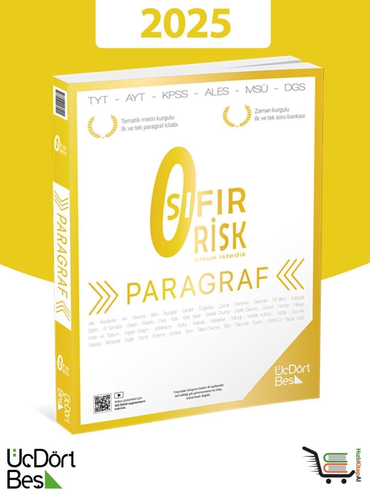 345 Paragraf Sıfır Risk Güncel Model + Son 5 Yıl TYT Türkçe Çıkmış Sorular Hediyeli