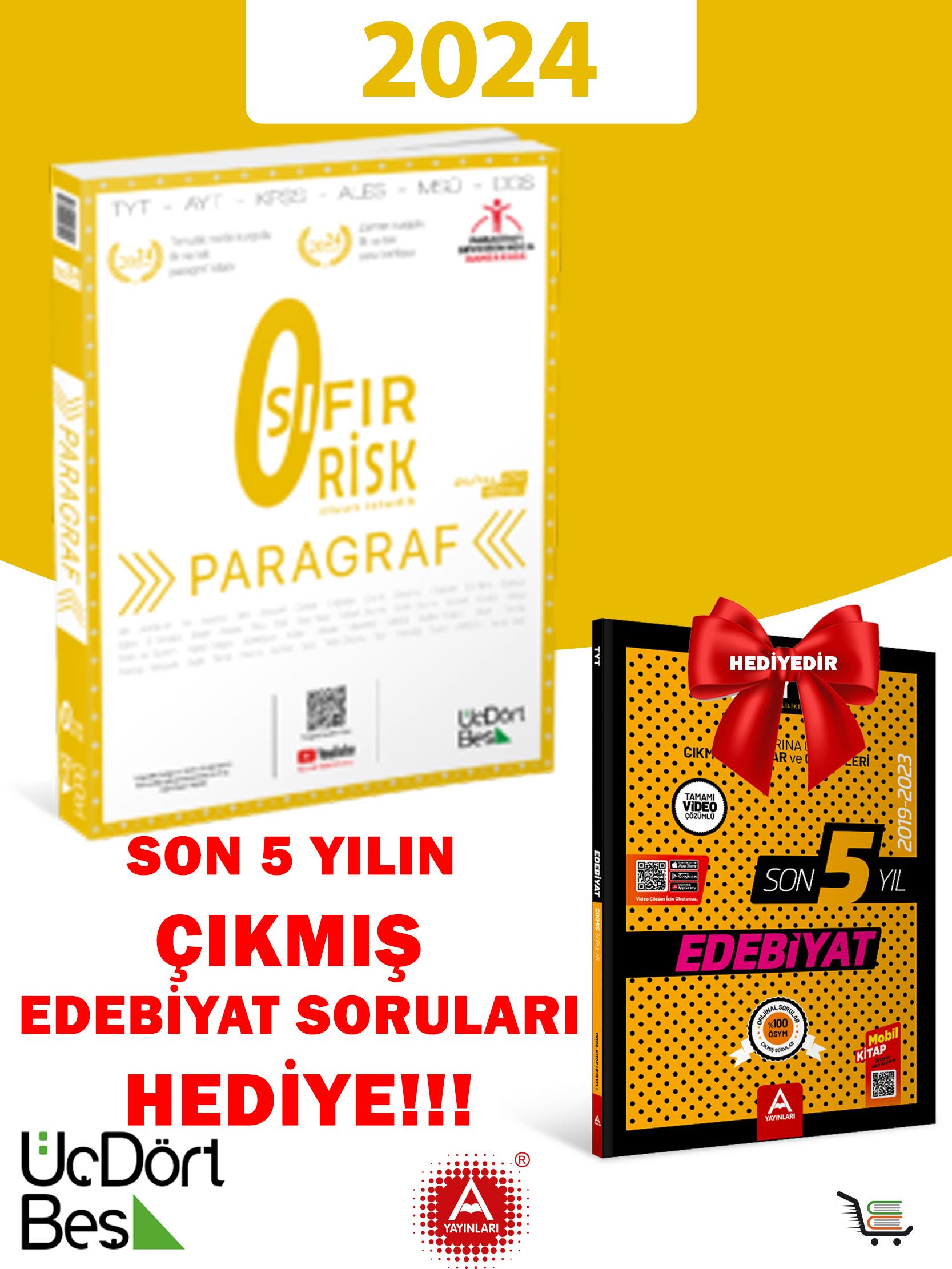 345 Paragraf Sıfır Risk Güncel Model + Son 5 Yıl AYT Edebiyat Çıkmış Sorular Hediyeli