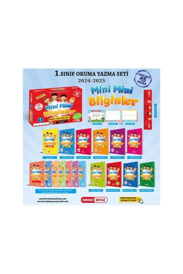 Kırmızı Beyaz 1.Sınıf Mini Mini Bilginler Okuma Yazma Öğreniyor