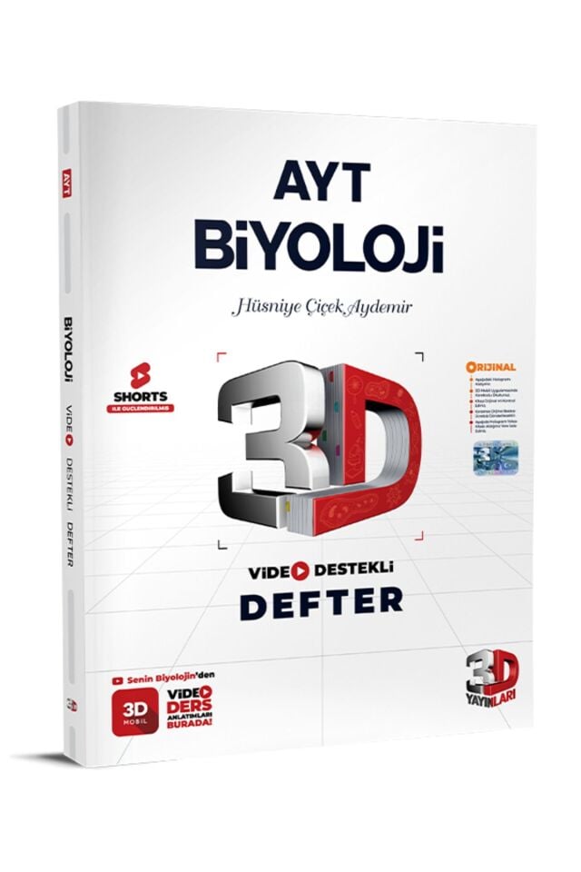 3D AYT Biyoloji Defter Video Destekli
