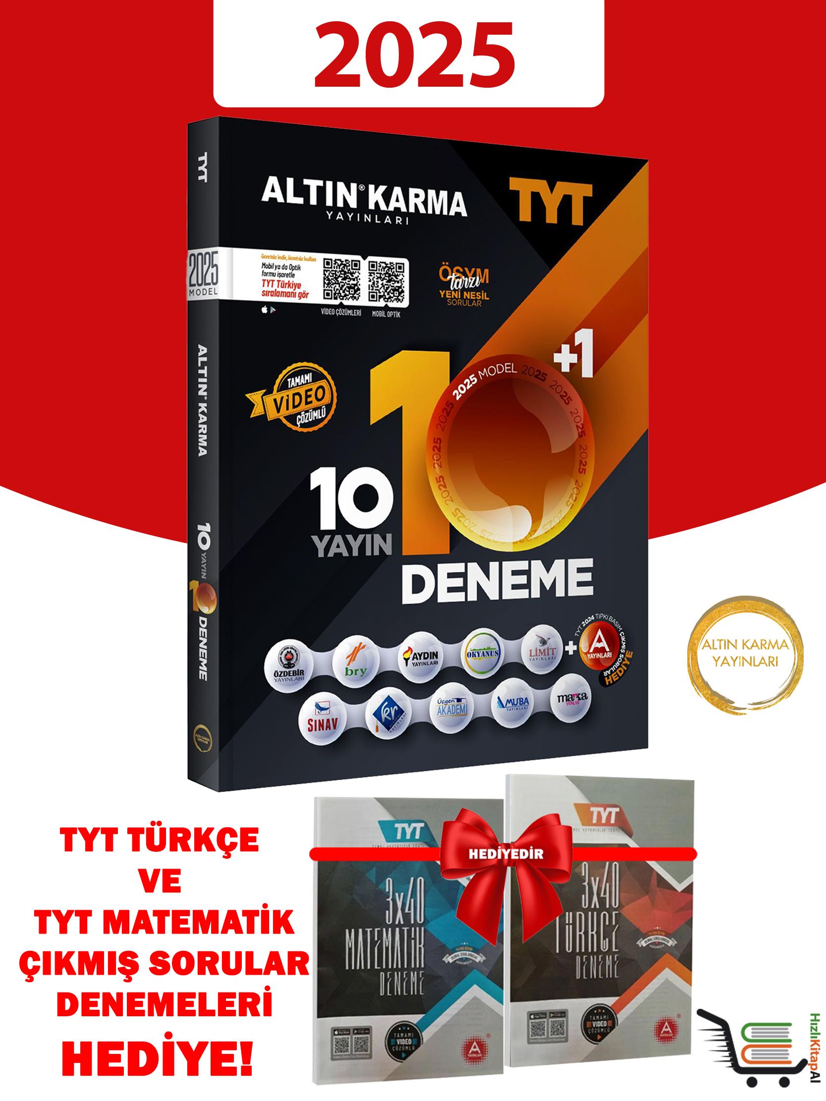 2025 TYT 10+1 Karma Deneme+2 Adet Çıkmış Sorular Denemesi Hediye!!!