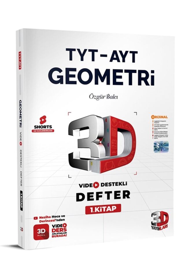 3D TYT-AYT Geometri Defter Video Destekli