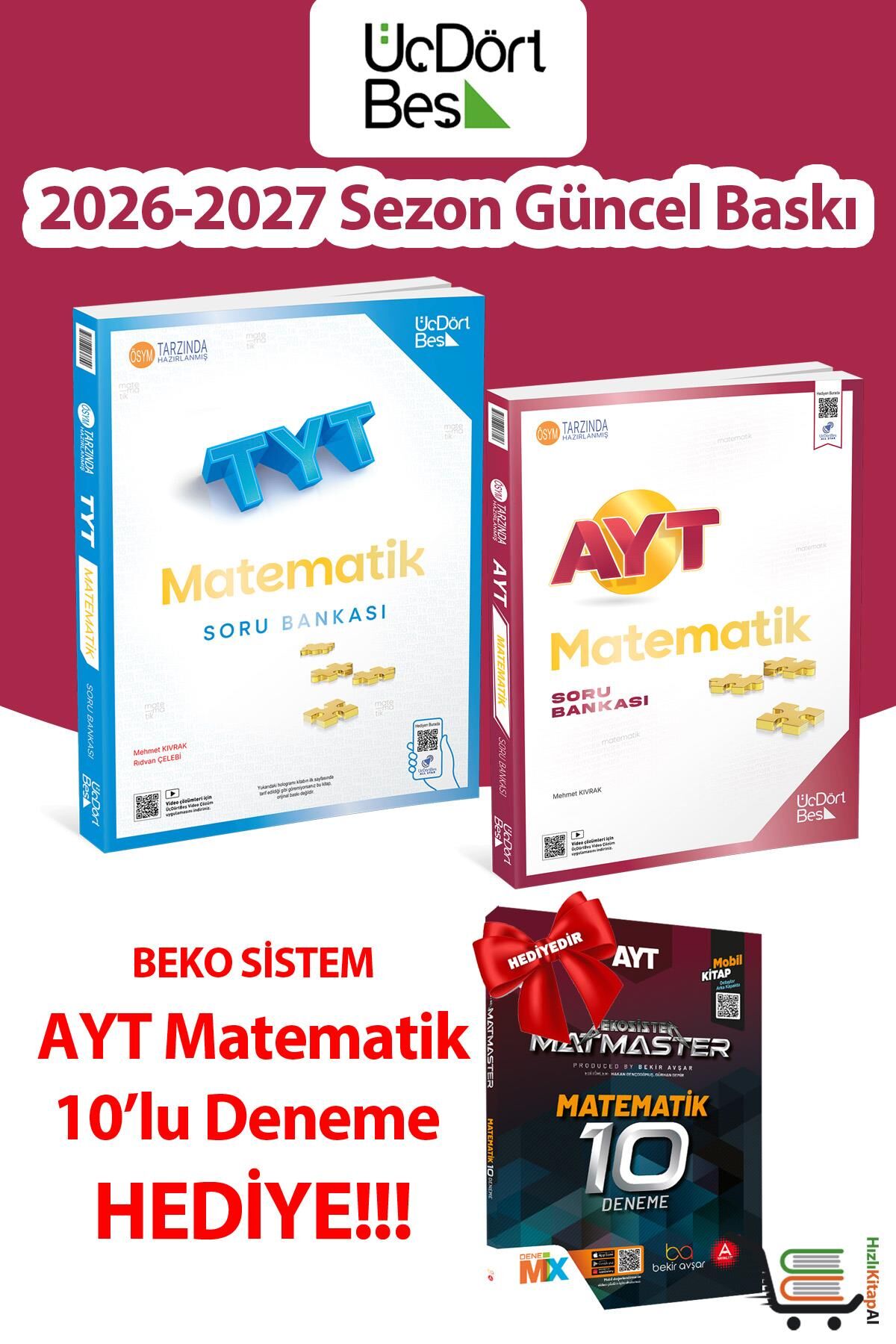 TYT-AYT Matematik Soru Bankası Seti AYT Matematik 10'lu Deneme HEDİYE!