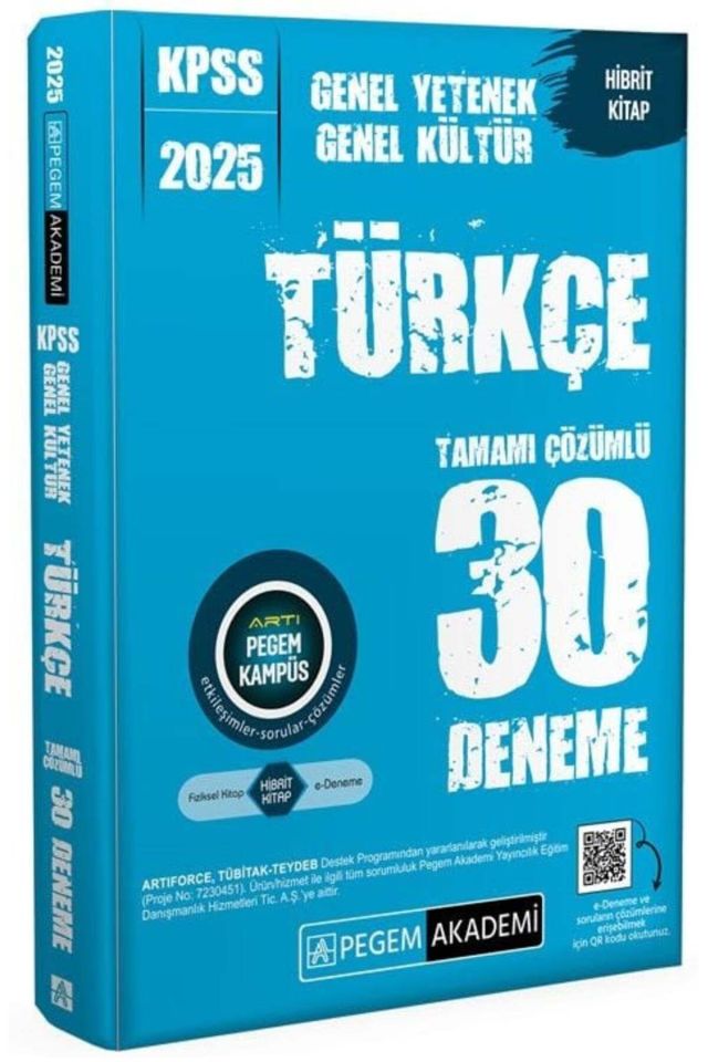 Pegem Türkçe 30 Deneme KPSS Genel Kültür Genel Yetenek