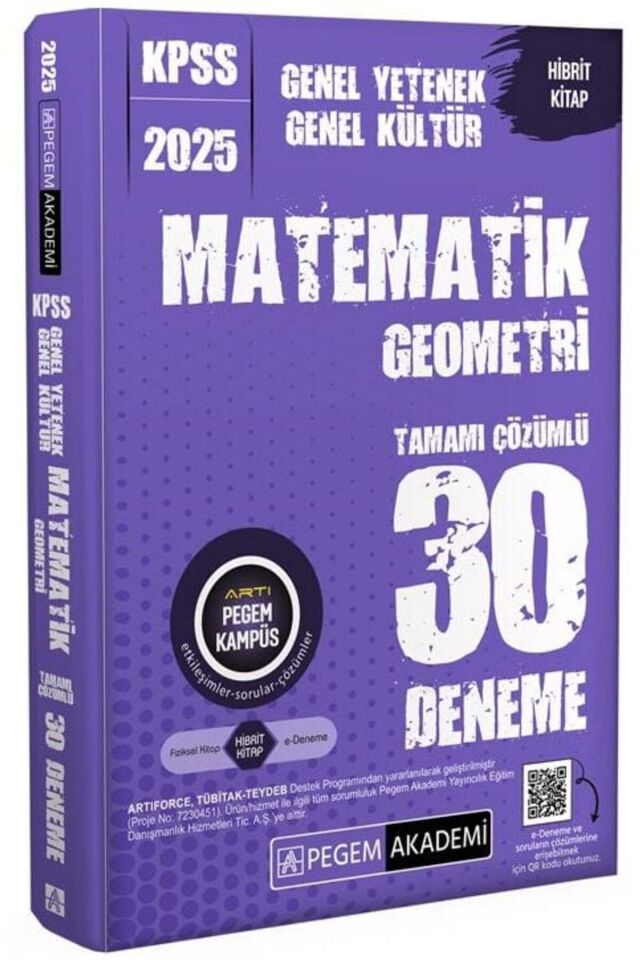 Pegem Matematik-Geometri 30 Deneme KPSS Genel Kültür Genel Yetenek