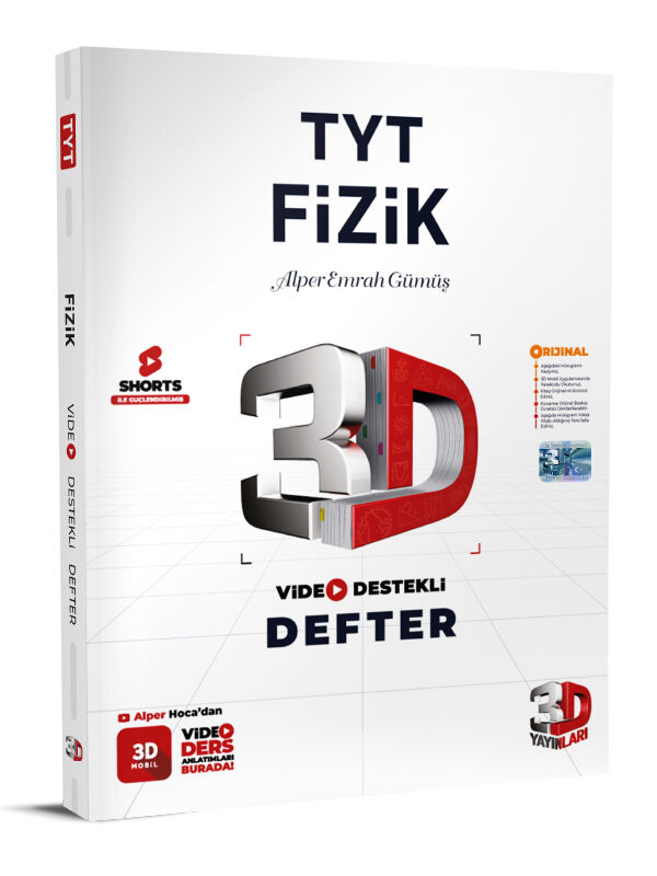 3D TYT Fizik Defter Video Destekli