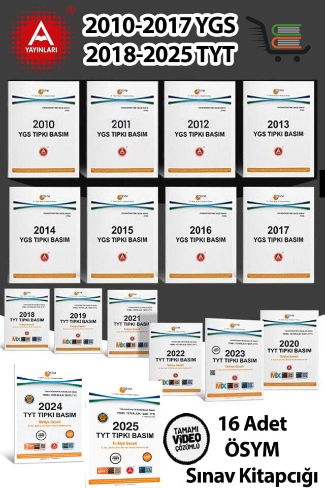 Son 16 Yıl YGS-TYT Tıpkı Basım Seti 2010-2025 Yılları Çıkmış Sorular