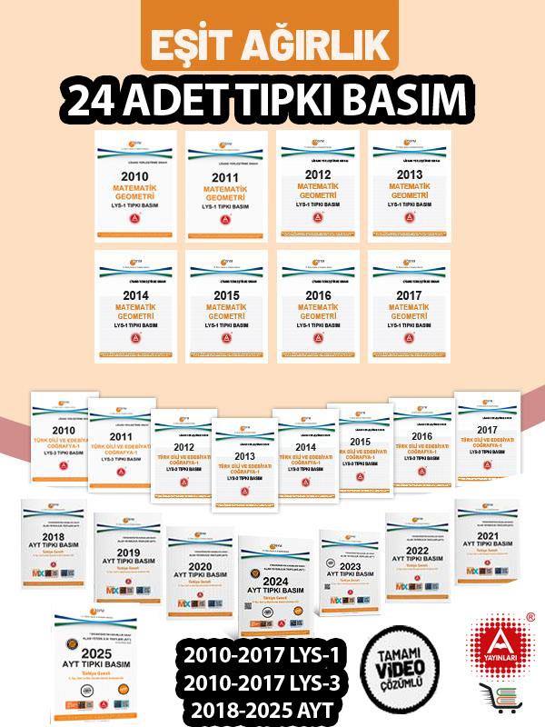 Eşit Ağırlık Tıpkı Basım Seti Çıkmış Sorular 2010-2025 Arası Toplam 24 Eser