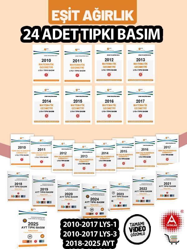 Eşit Ağırlık Tıpkı Basım Seti Çıkmış Sorular 2010-2025 Arası Toplam 24 Eser