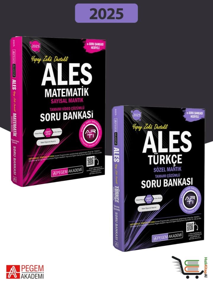 Pegem Akademi 2025 ALES Matematik Sayısal Mantık - Türkçe Sözel Mantık Soru Bankası Set