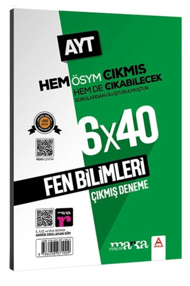 Marka Yks Ayt Fen Bilimleri 6x40 Çıkmış Ve Çıkabilecek Denemeler