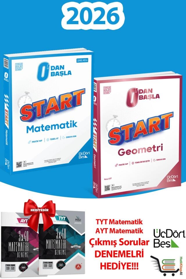 345-Start Serisi Matematik-Geometri Yanında 2 Adet Çıkmış Soru Denemesi Hediye