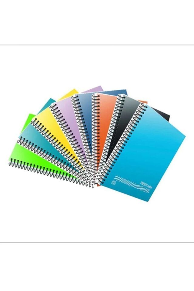 Fresco Spiralli Pp Kapak A4 96 Yaprak Defter Seti - 6 Kareli, 2 Çizgili 8'li