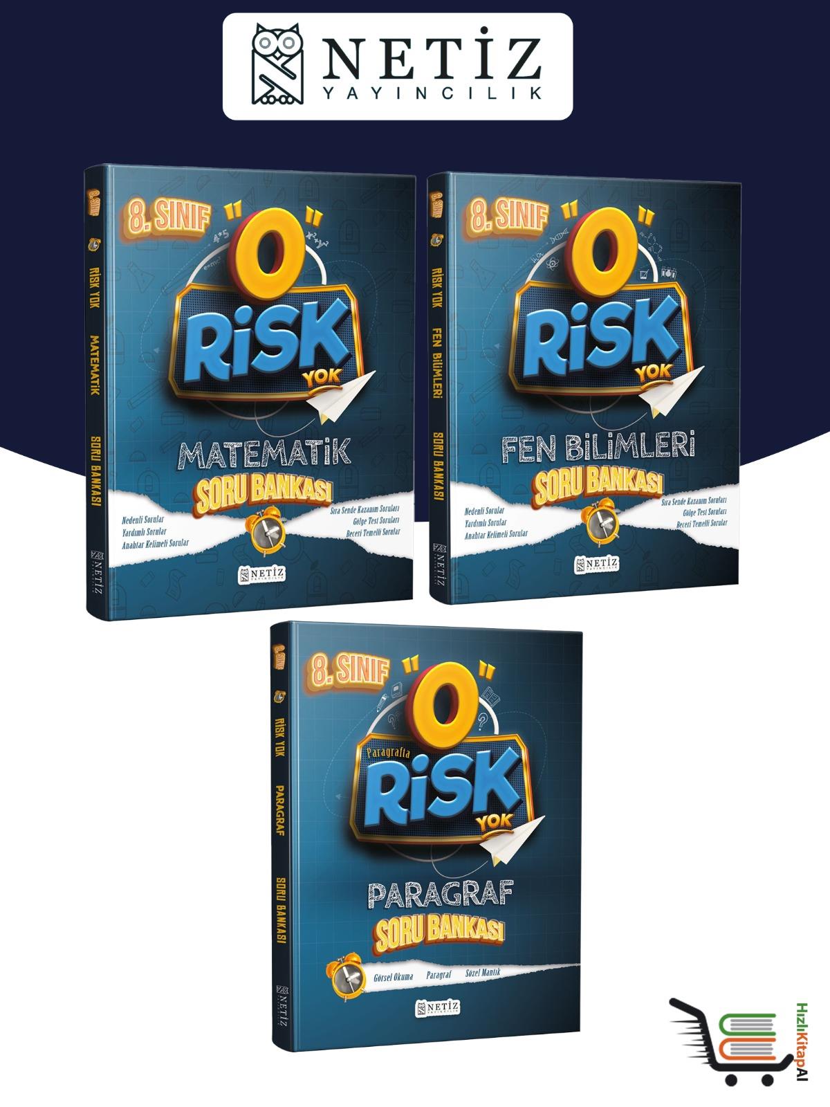 Netiz Risk Yok 8.Sınıf Matematik-Fen-Paragraf Soru Bankası Seti