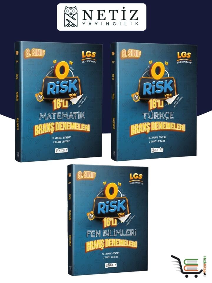 Netiz Risk Yok 16' Lı Matematik-Türkçe-Fen Bilimleri Branş Denemesi Seti
