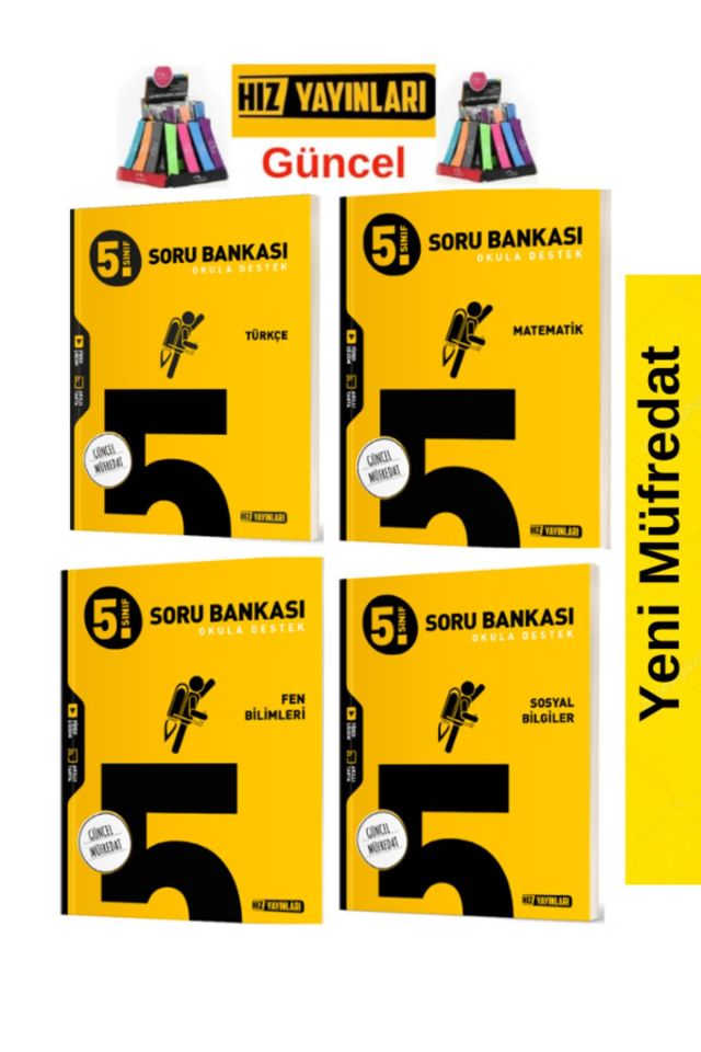 5.Sınıf Yeni Müfredat Türkçe-Matematik-Fen-Sosyal Soru Bankası Seti+Kalemlik