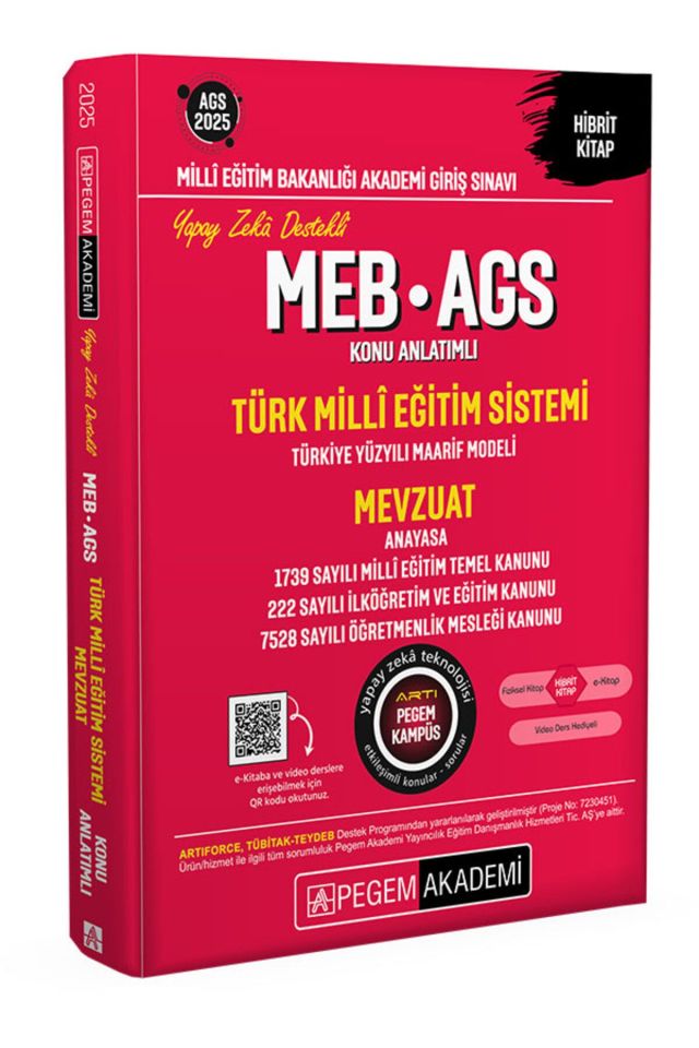 Pegem MEB-AGS Konu Anlatımlı Türk Milli Eğitim Sistemi-Mevzuat