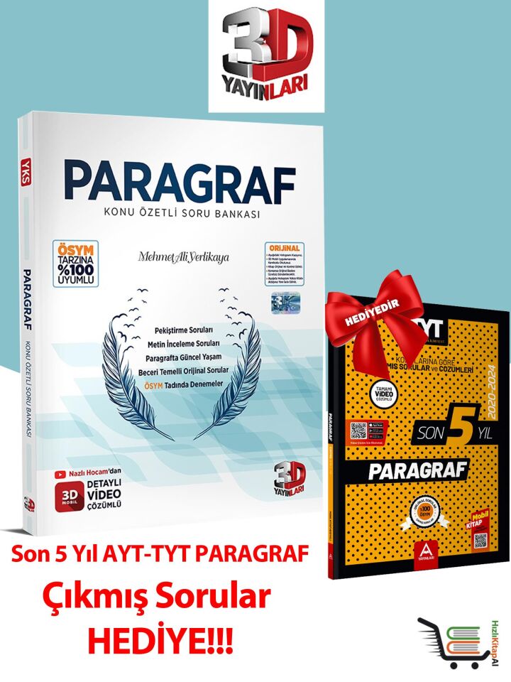 3D Yayınları Paragraf Soru Bankası + Çıkmış Sorular Hediyeli!