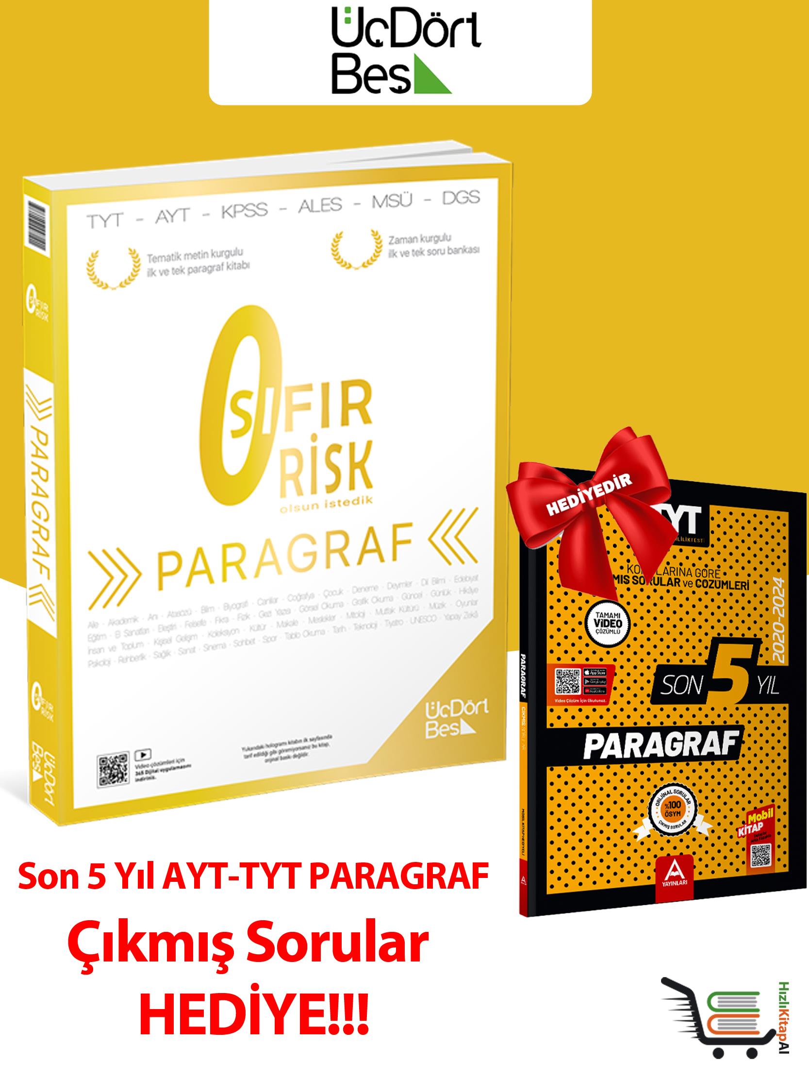 Paragraf Sıfır Risk Soru Bankası-Paragraf Çıkmış Sorular Hediyeli!