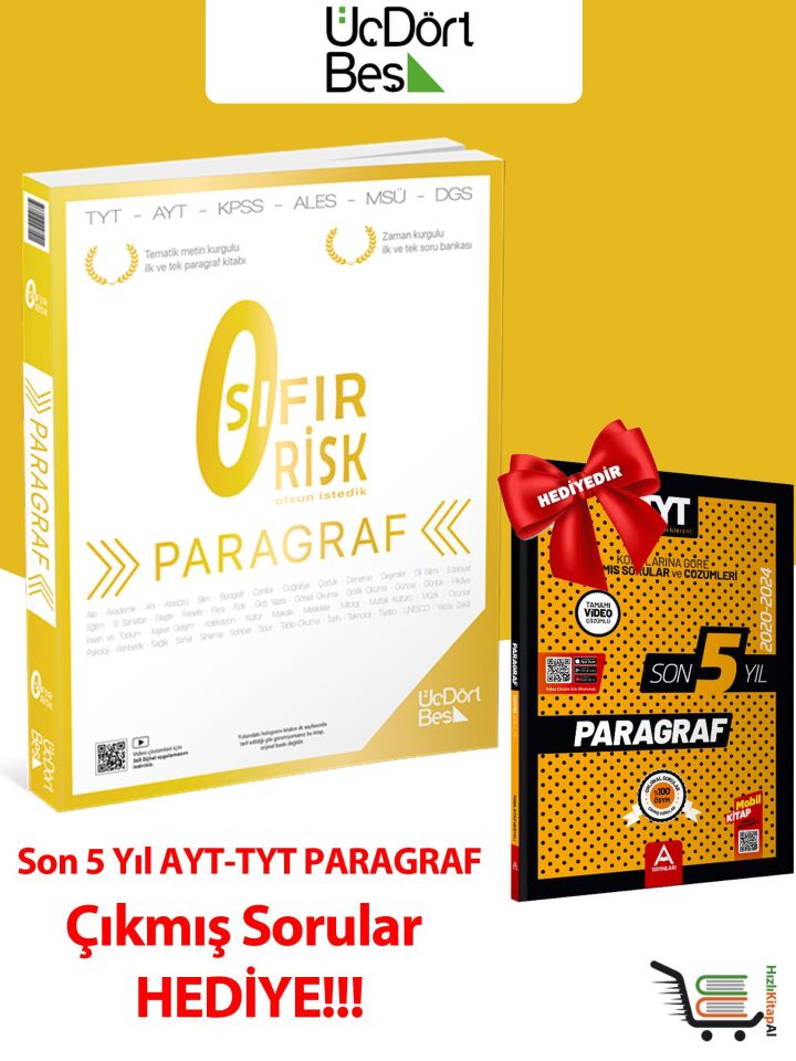 Paragraf Sıfır Risk Soru Bankası-Paragraf Çıkmış Sorular Hediyeli!