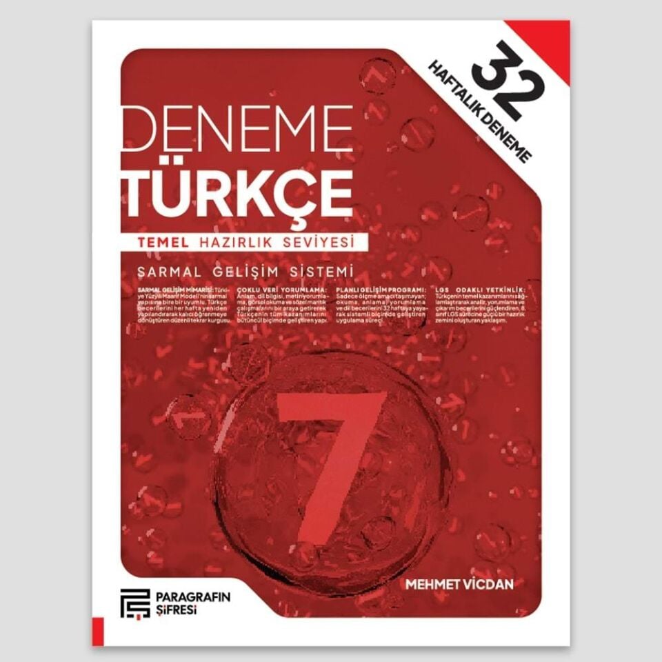 Paragrafın Şifresi 7. Sınıf 32 Hafta Türkçe Denemeleri