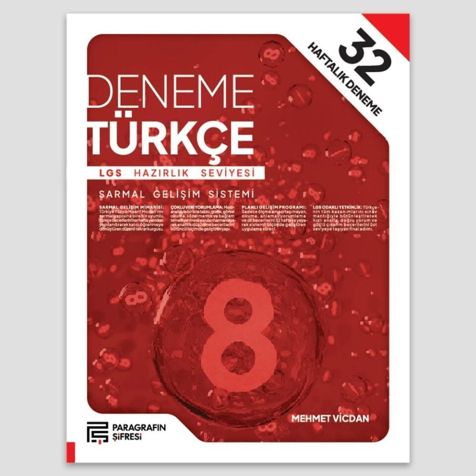 Paragrafın Şifresi 8. Sınıf 32 Hafta Türkçe Deneme