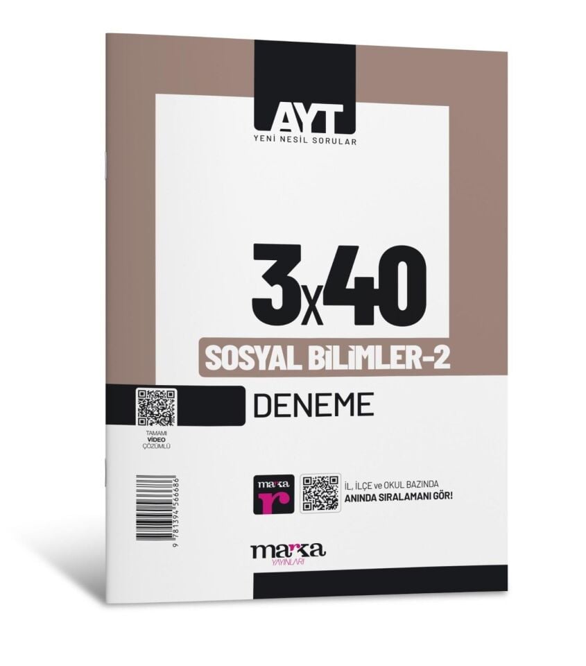 Marka AYT Sosyal Bilimler 2 3x40 Deneme