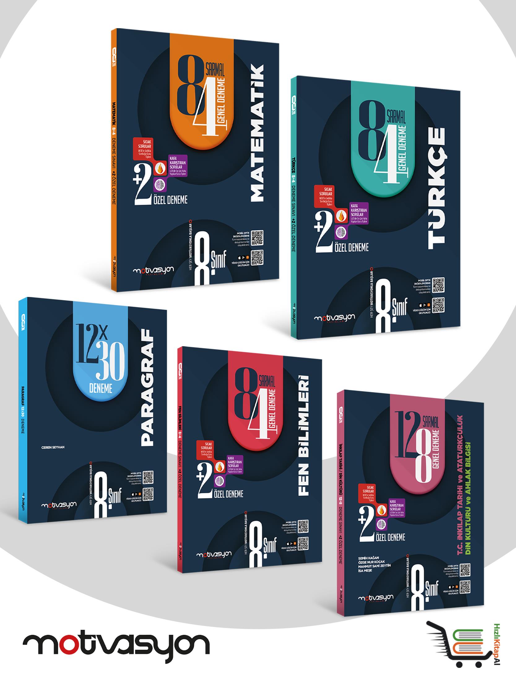 8. Sınıf Türkçe-Matematik-Paragraf-Fen Bilimleri- TC İnkilap Tarihi ve Atatürkçülük Deneme Seti 5 Eser