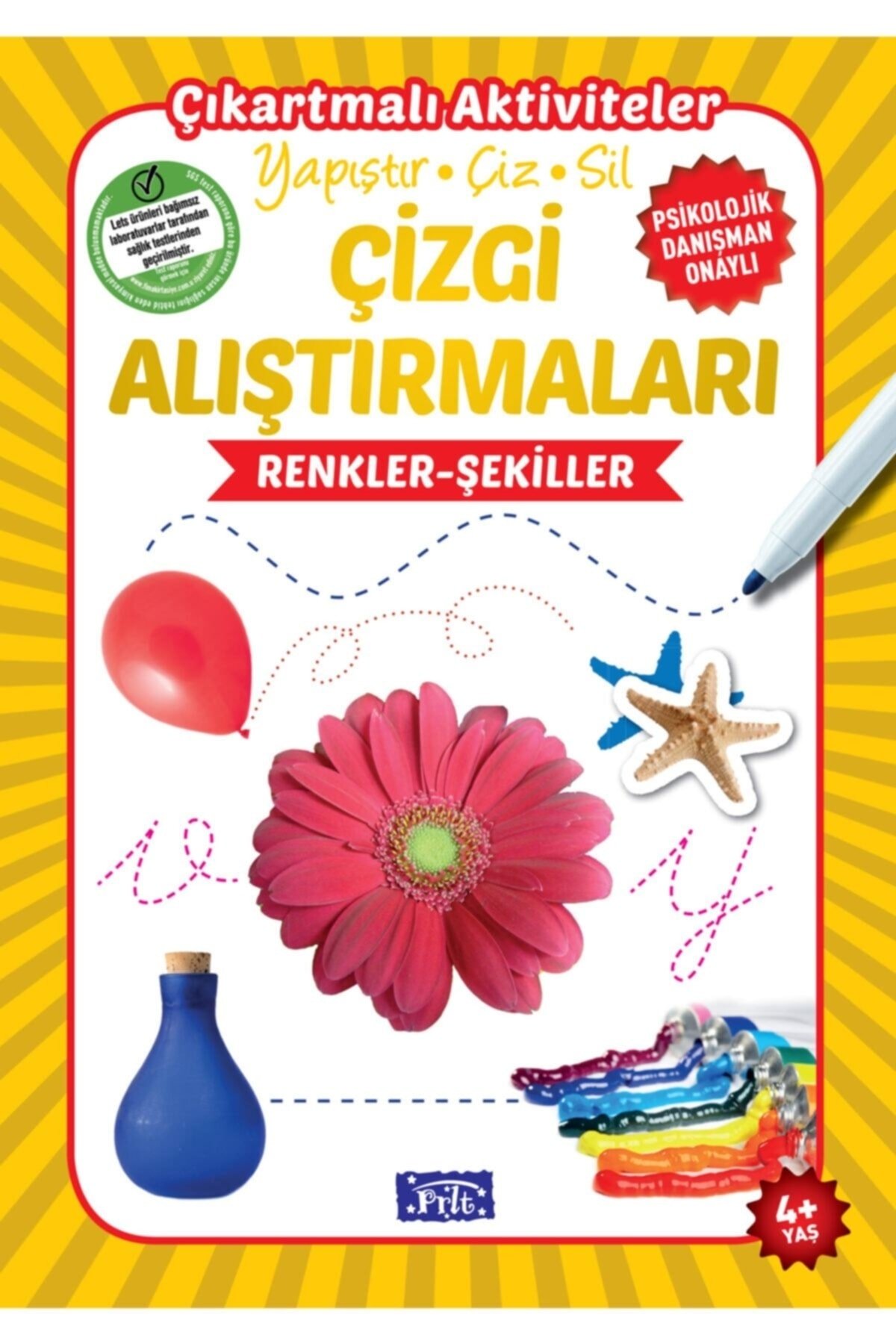 Çizgi Alıştırmaları - Renkler Şekiller - Yaz Sil Kalem