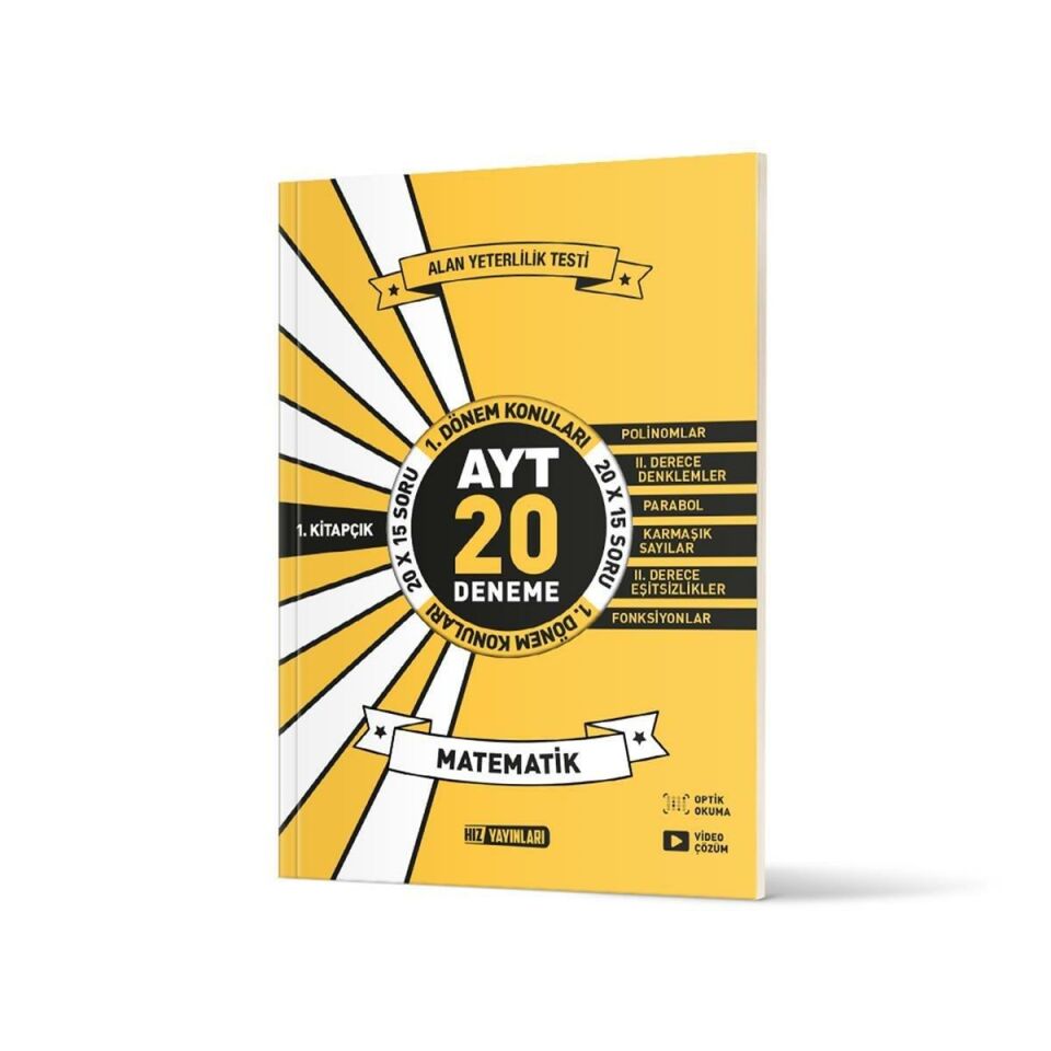 Hız AYT Matematik Deneme 1.Kitap 20 Li İlk Dönem