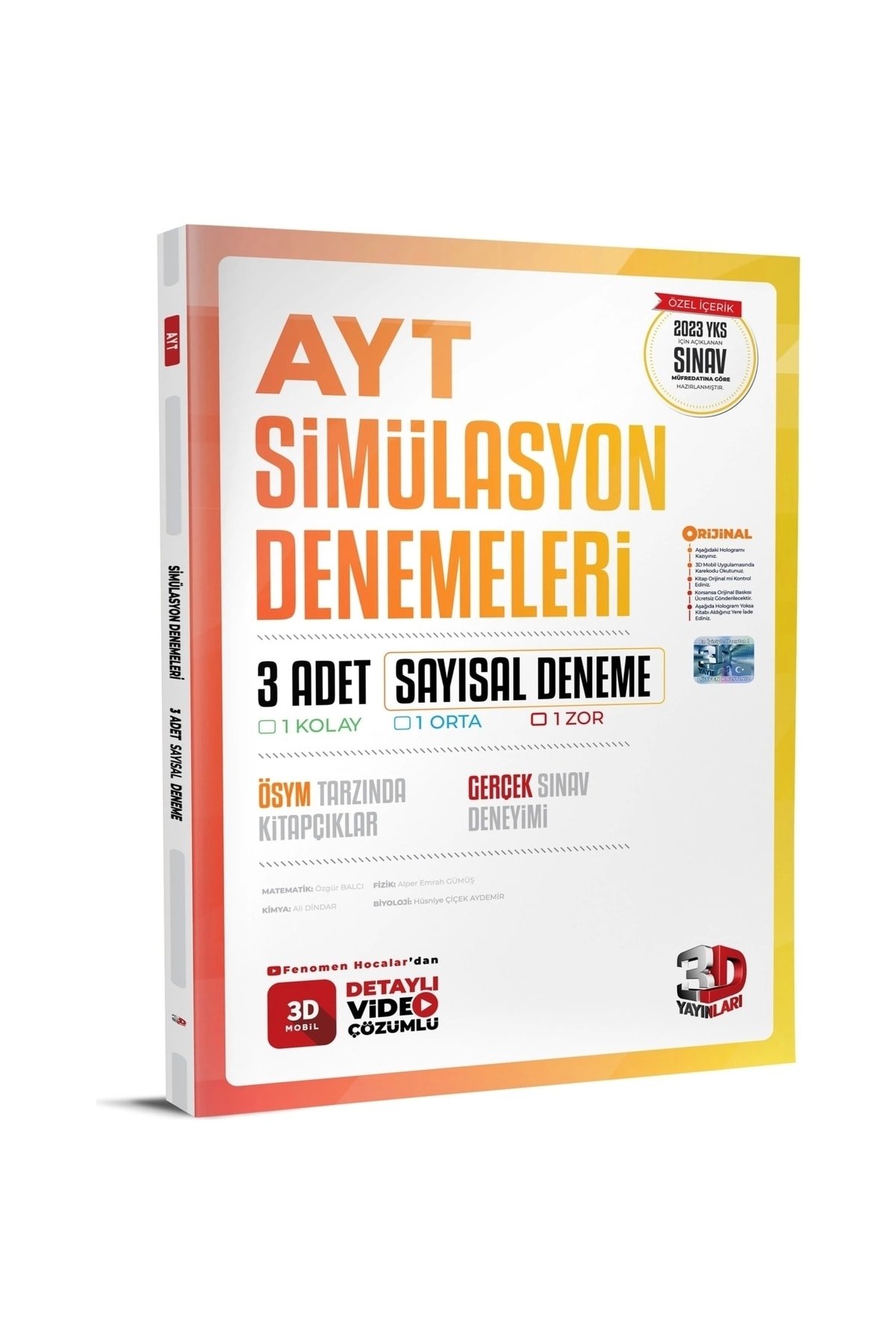 3D AYT 3'lü Sayısal Simülasyon Genel Deneme