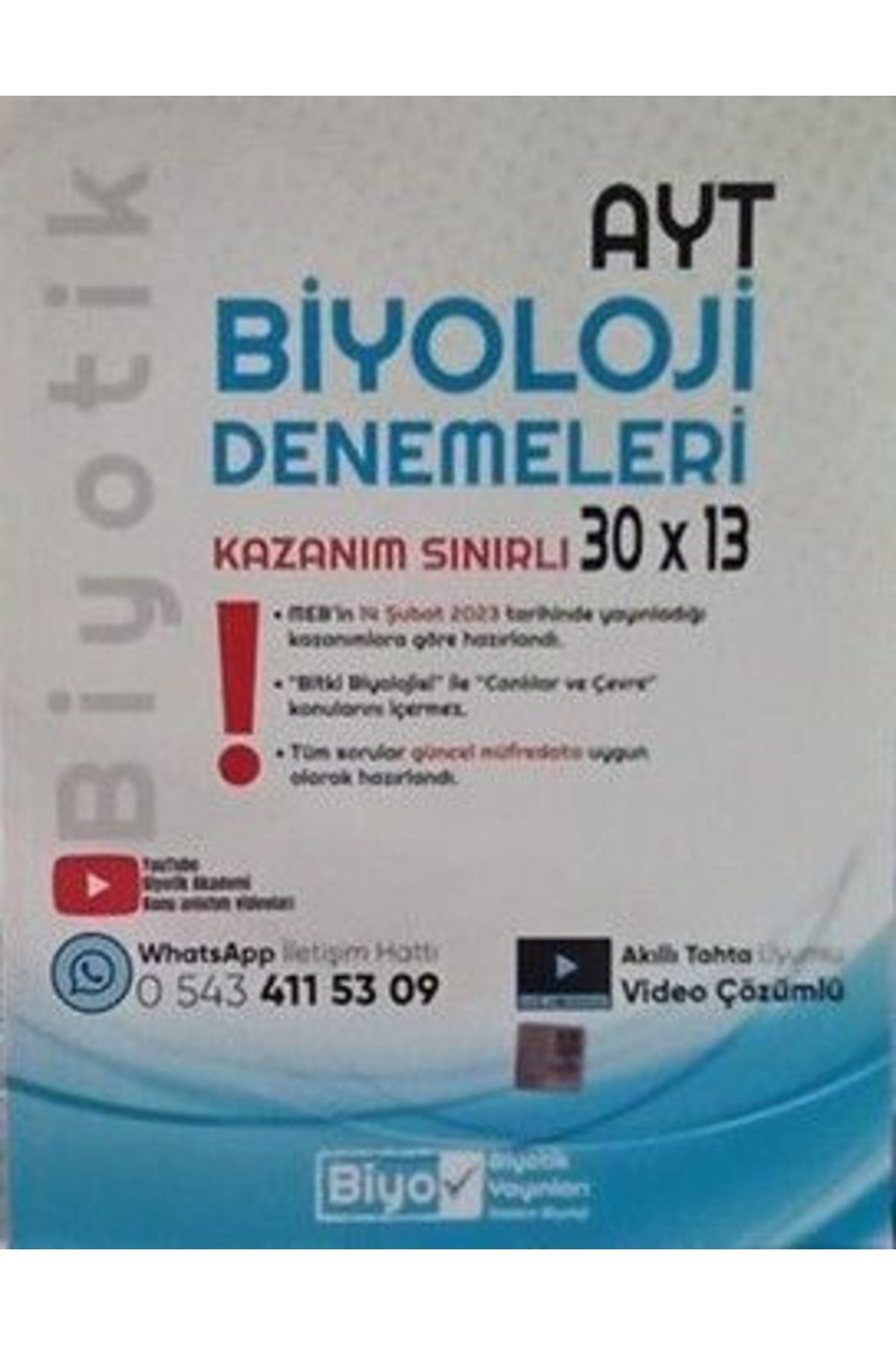 Biyotik Ayt Biyoloji Biyotik Kazanım Sınırlı 30 X 13 Denemeleri 2023