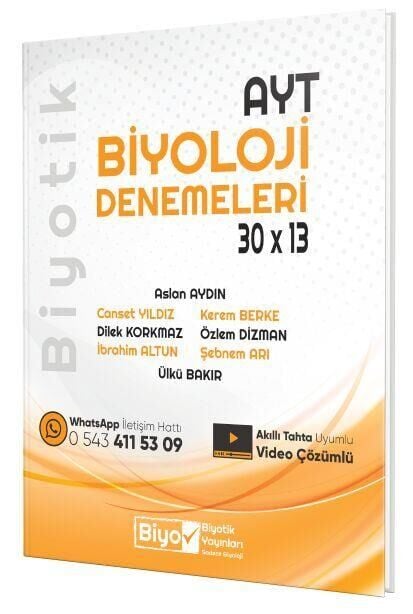 Biyotik Ayt Biyoloji Biyotik Kazanım Sınırlı 30 X 13 Denemeleri
