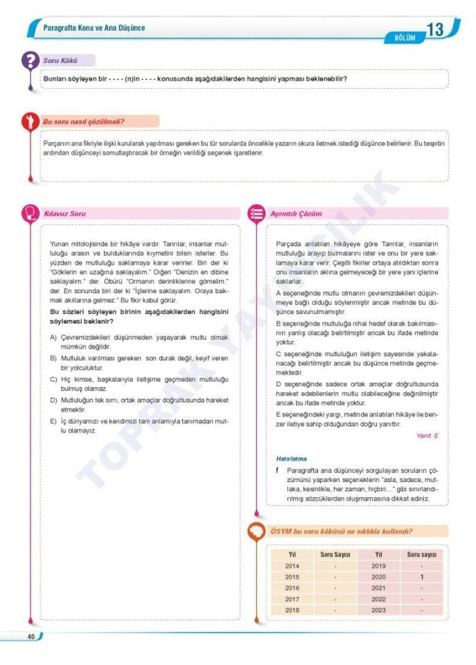 Toprak Paragraf Soru Bankası
