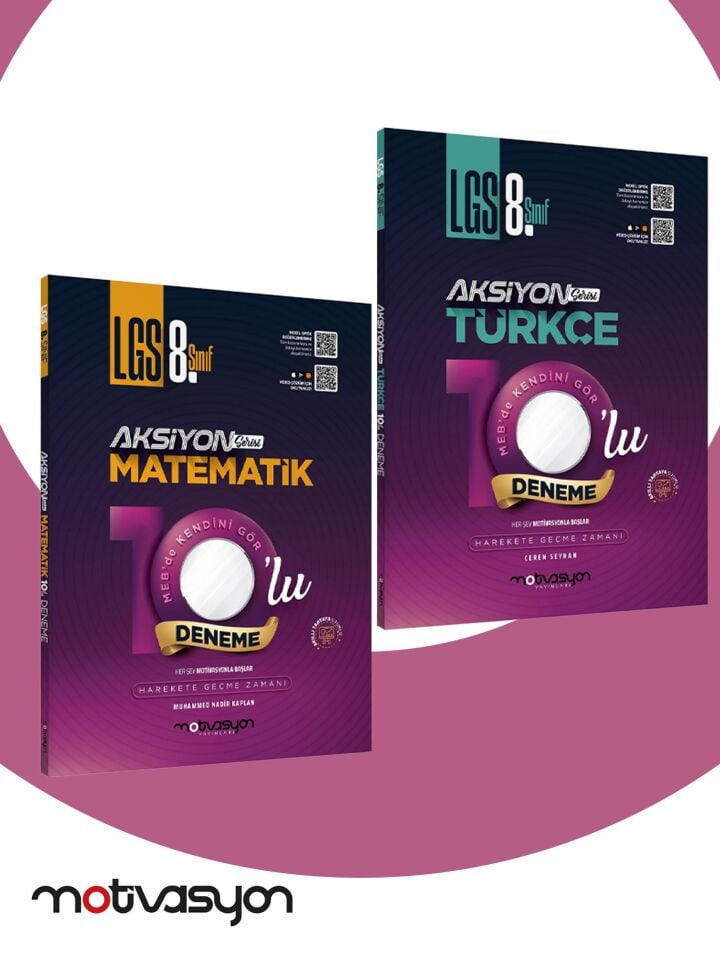 LGS 8. Sınıf Matematik-Türkçe Aksiyon 10'lu Genel Deneme Seti