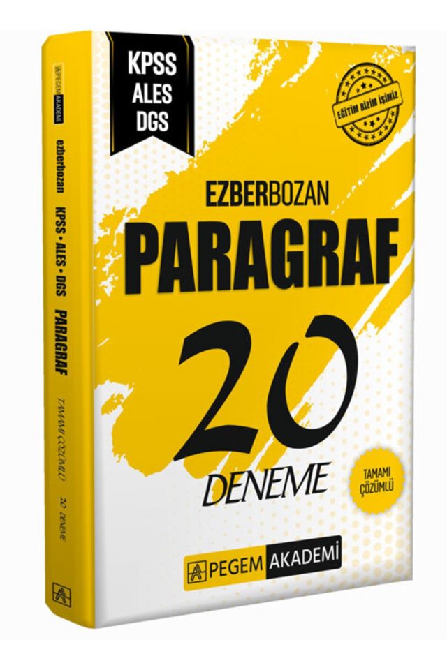 Pegem 20'li Paragraf Deneme KPSS ALES DGS Ezberbozan