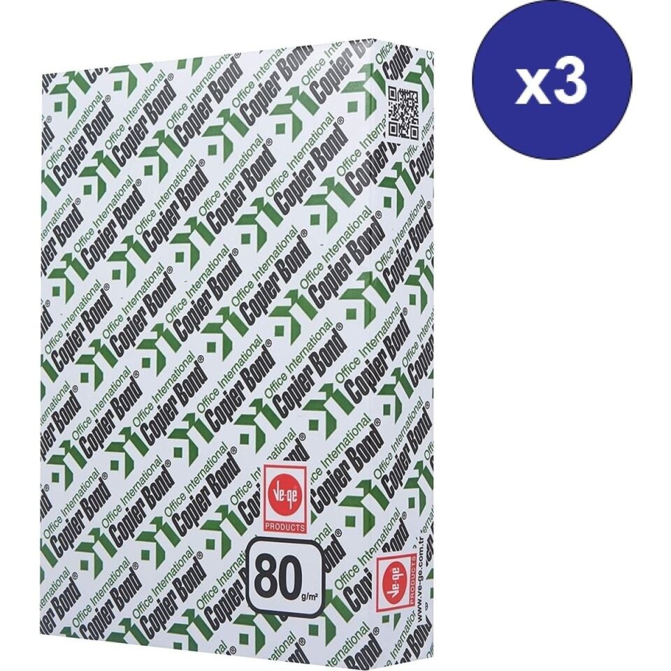 Copier Bond A4 Fotokopi Kağıdı 1.500 Adet (3 PAKET)