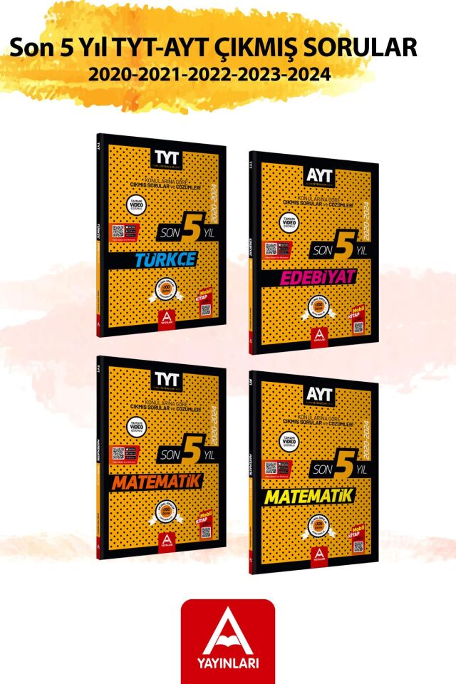 TYT-AYT Son 5 Yıl Çıkmış Sorular Seti Ders-Ders ve Konu-Konu Sırlanmış 2020-2024