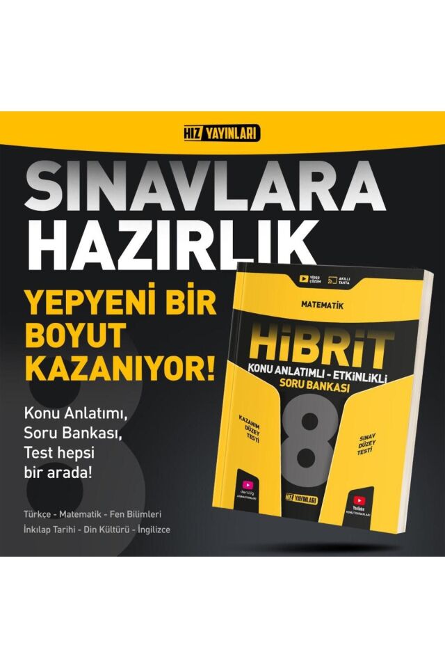 8. Sınıf Hibrit Tüm Dersler Soru Bankası Seti - Türkçe-Matematik-Fen-Din-İngilizce-İnkılap