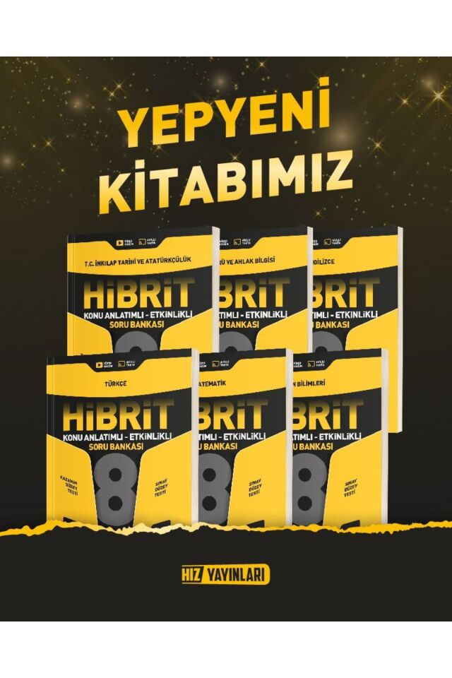 8. Sınıf Hibrit Tüm Dersler Soru Bankası Seti - Türkçe-Matematik-Fen-Din-İngilizce-İnkılap