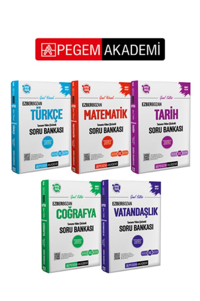 PEGEM AKADEMİ 2026 Kpss Genel Yetenek - Genel Kültür EzberbozanTamamı Video Çözümlü Soru Bankası Se