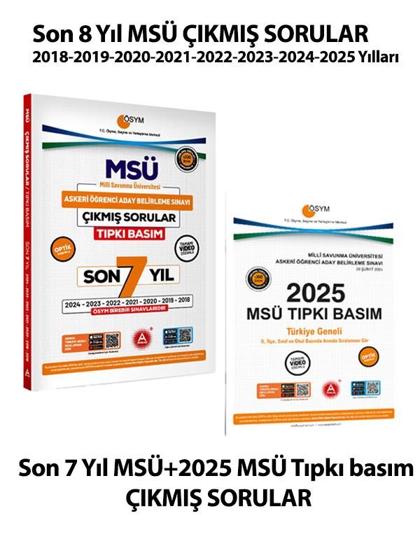 Son 8 yıl MSÜ Çıkmış Sorular-2025-2024-2023-2022-2021-2020-2019-2018 Yılları